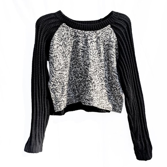 Elizabeth and James Cropped Cable Knit Sweater - Picture 1 of 3